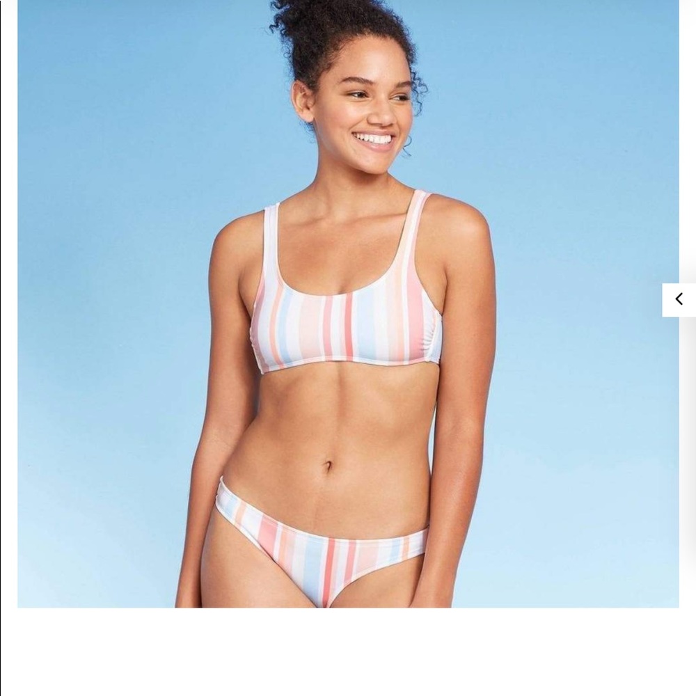 NWT Striped Bralette Bikini Top